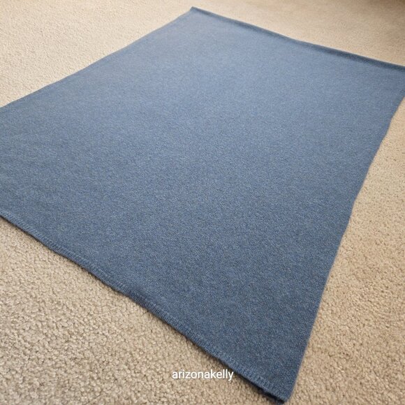NWOT Margaret O'Leary Cashmere Scarf Greyish Blue - Picture 7 of 13